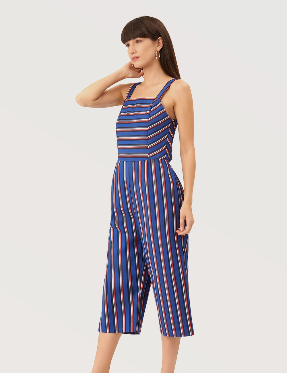 Striped Sleeveless Jumpsuit