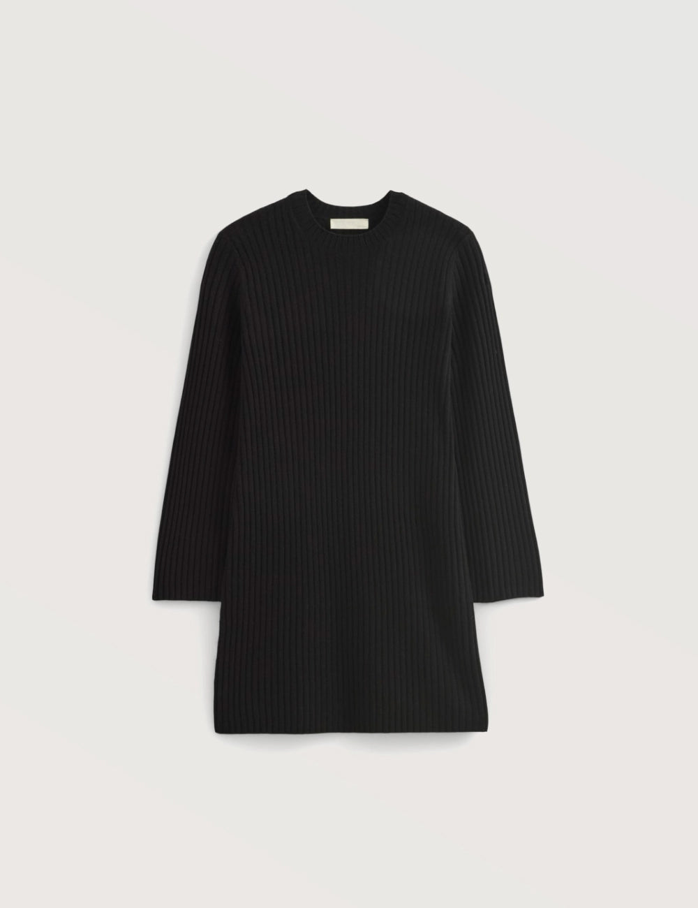 Solid Ribbed Turtleneck Dress