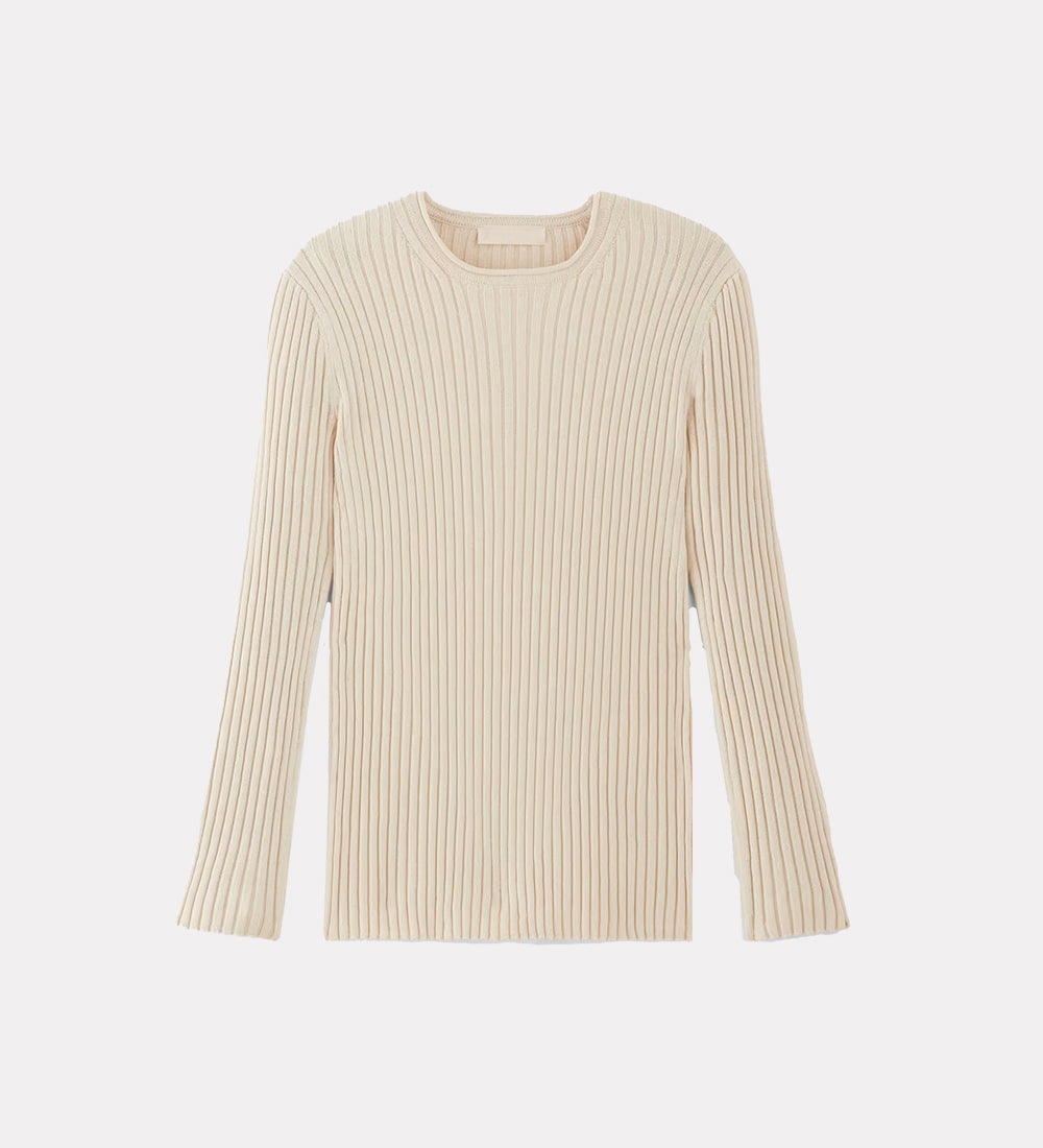 Solid knit ribbed top winslet