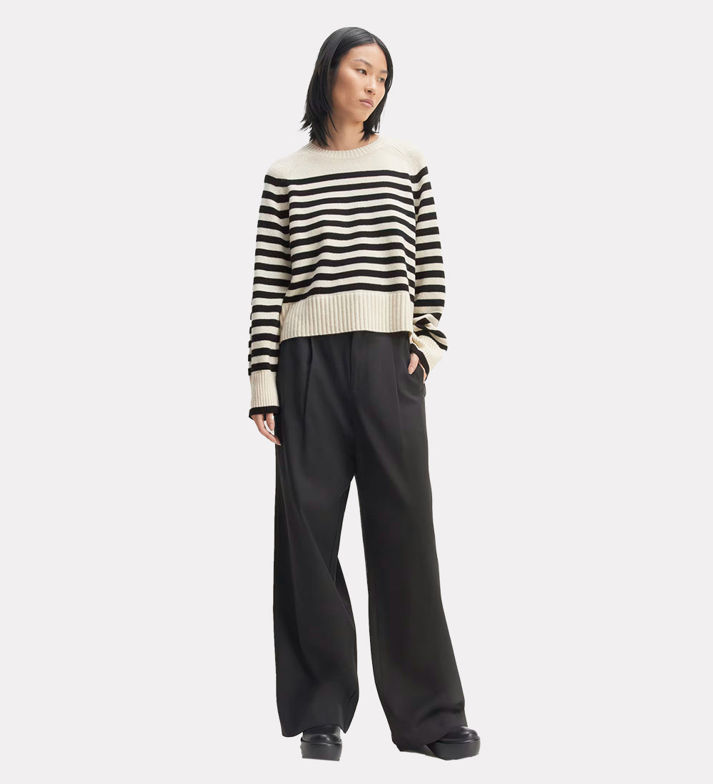 Textured pullover with drop sleeves