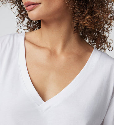 Cotton Blend V Neck Tshirts For Women
