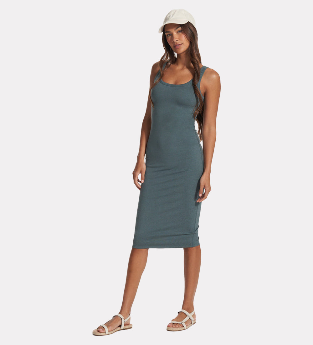 Women's solid midi dress