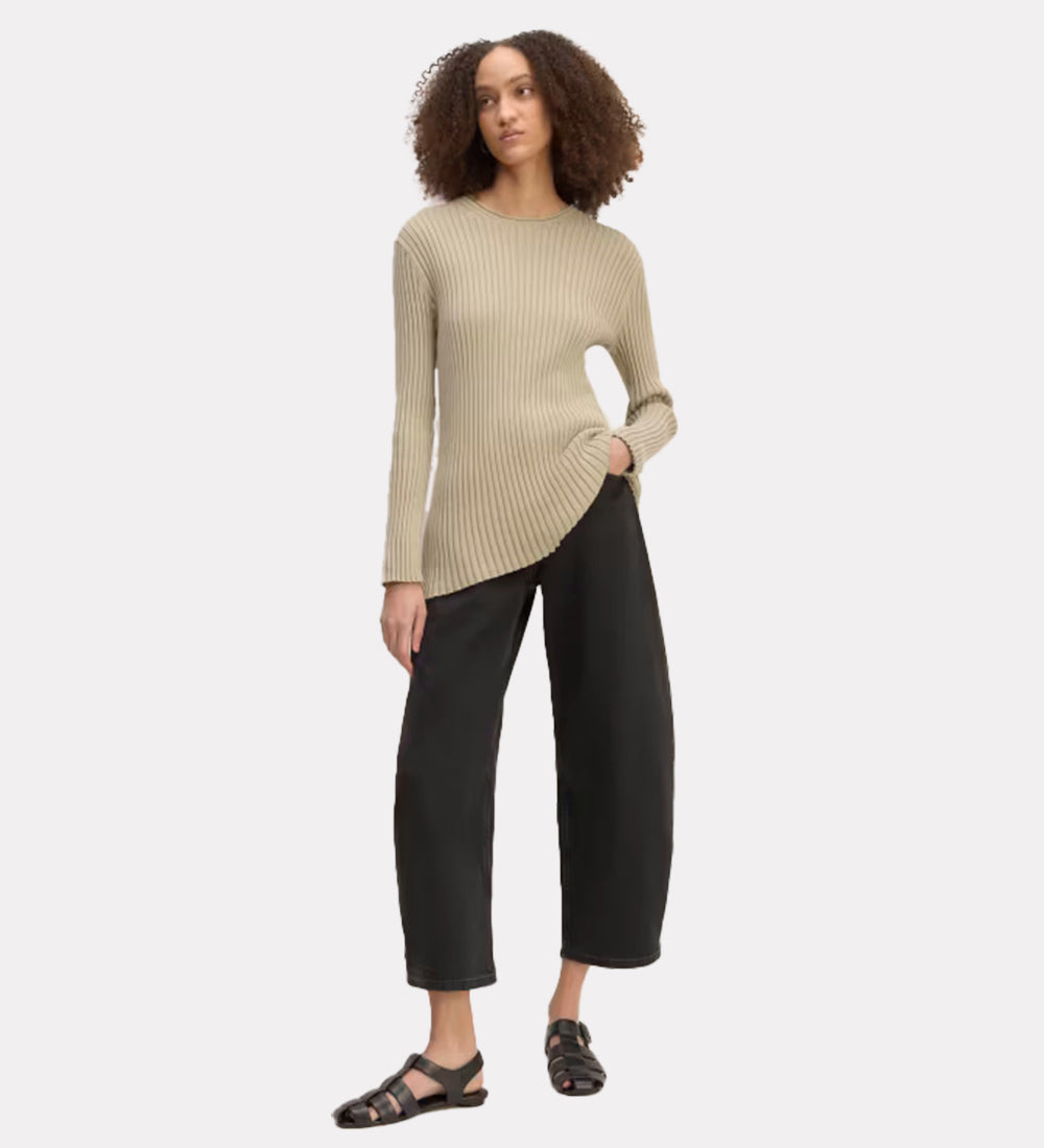 Solid knit ribbed top winslet