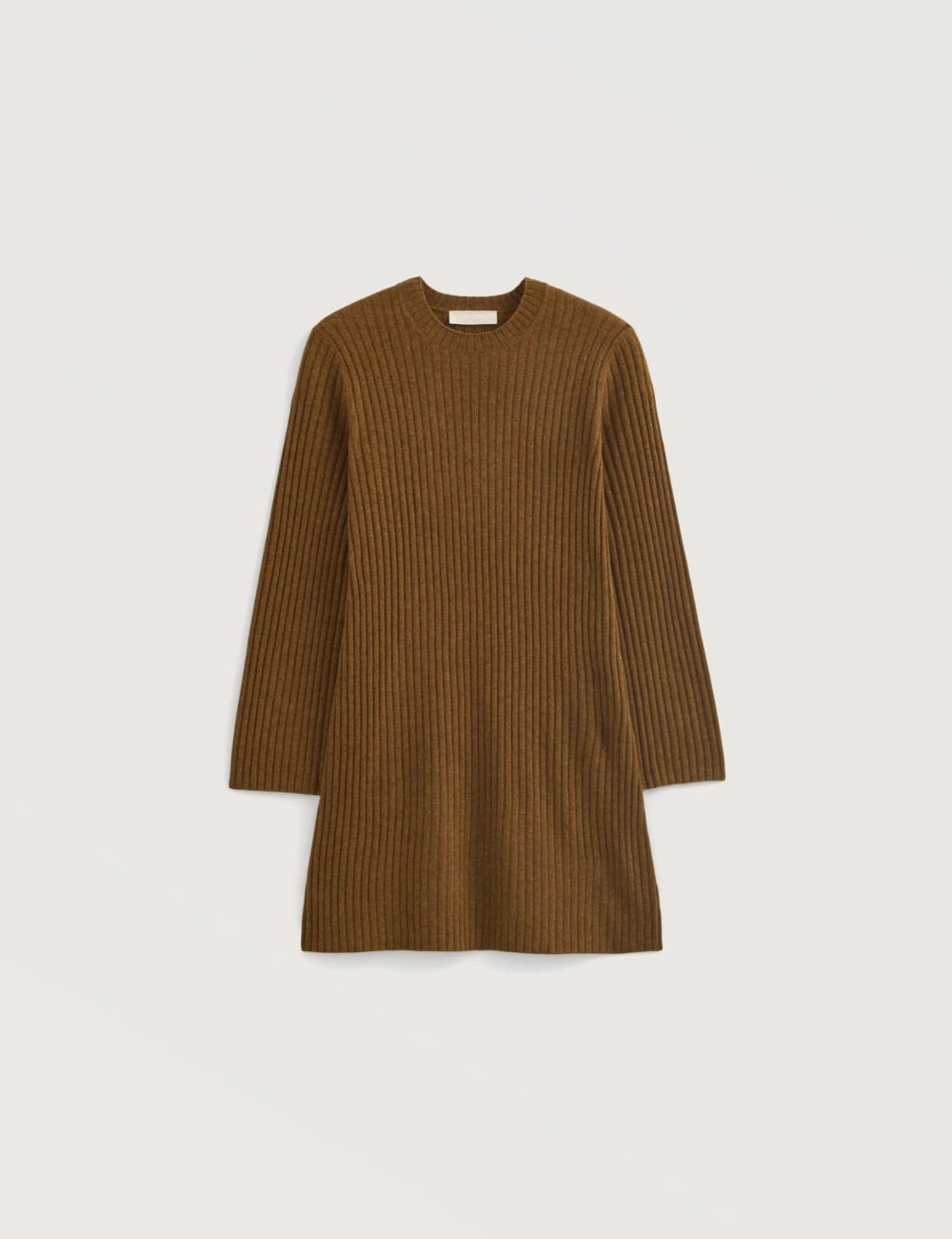 Solid Ribbed Turtleneck Dress